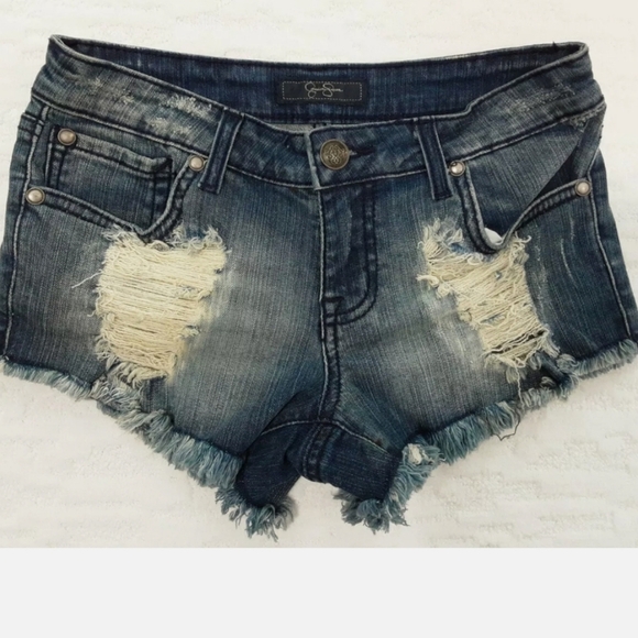 🪻BOGO🪻 Jessica Simpson Myra Fray Jean Distressed‎ Cut-Off Shorts - Picture 4 of 12